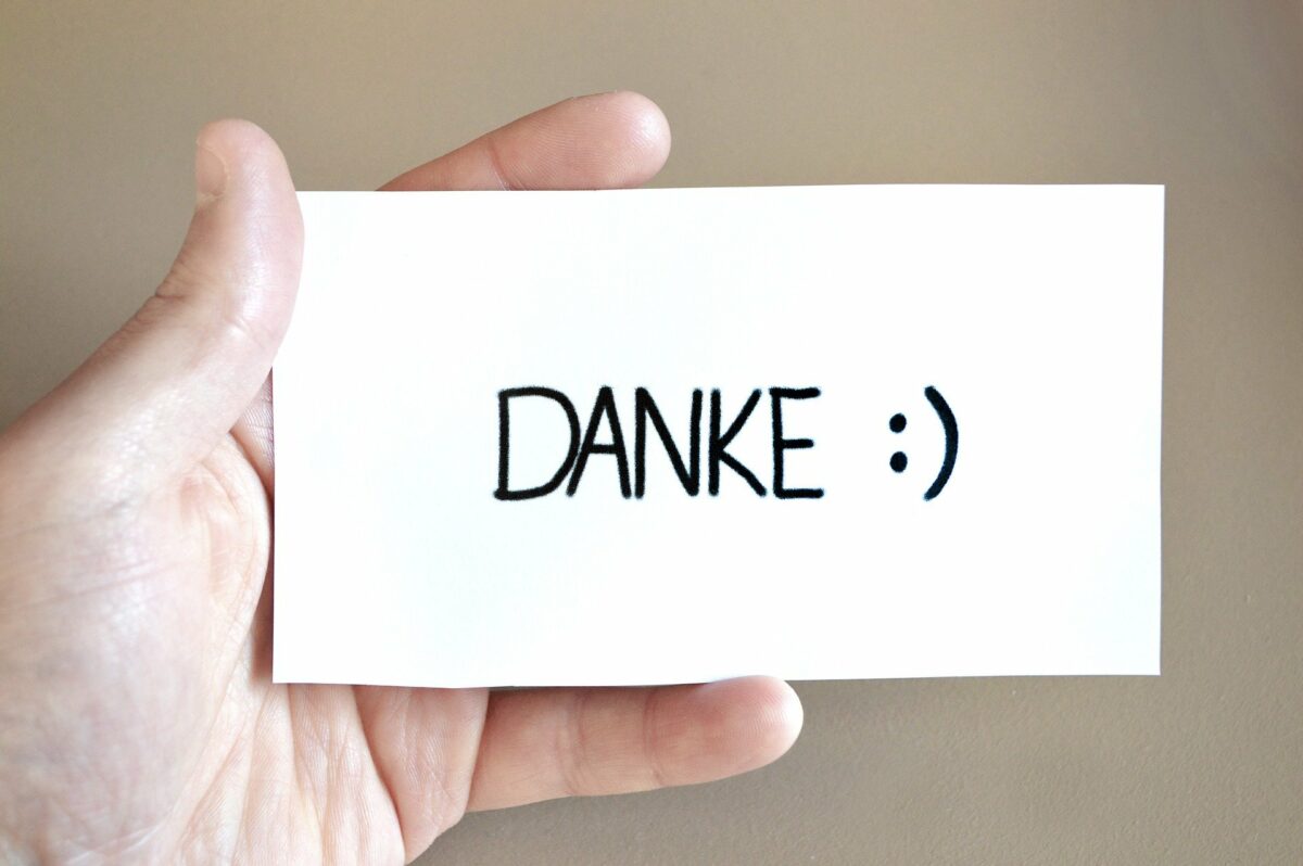 Danke zu sagen ist ganz wichtig!